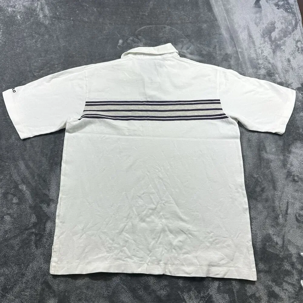 Polo Ralph Lauren Men’s Medium‎ White Golf Shirt Athletic Fit Modern Preppy